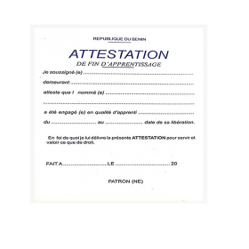Attestation de fin d'apprentissage