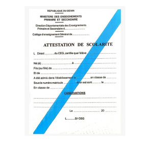 Attestation de scolarite